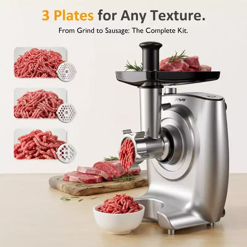 Heynemo 4-in-1 Multifunction Stand Mixer with Fermentation, 5.3QT Electric Dough Mixer for Chinese & Western Dough, Juicer, Meat Grinder, Salad Maker