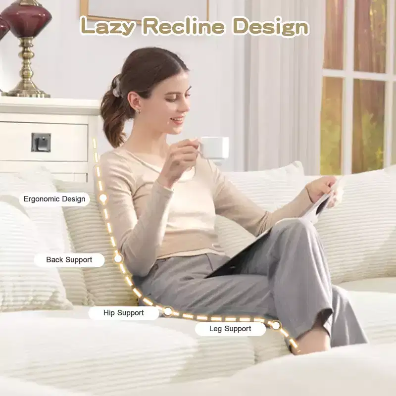 Oversized Cloud Modular Sectional Couch,Convertible Sectional Couches Deep Seat Extra-Wide Armrests