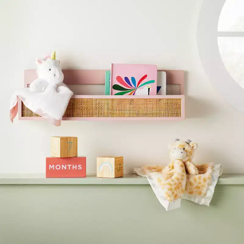 Woven Backless Book Nook Decorative Wall Shelf - Pink - Cloud Island™