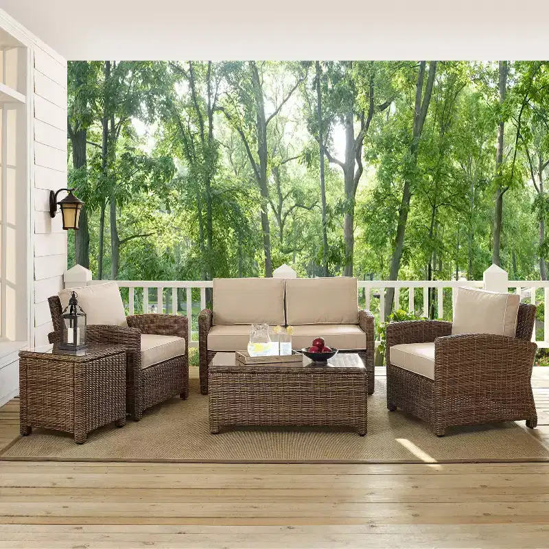 Bradenton 5pc Outdoor Wicker Conversation Set - Crosley