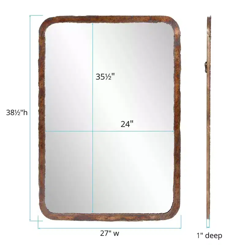 Howard Elliott 38.5"x27" Marius Rectangular Metal Framed Mirror Bronze