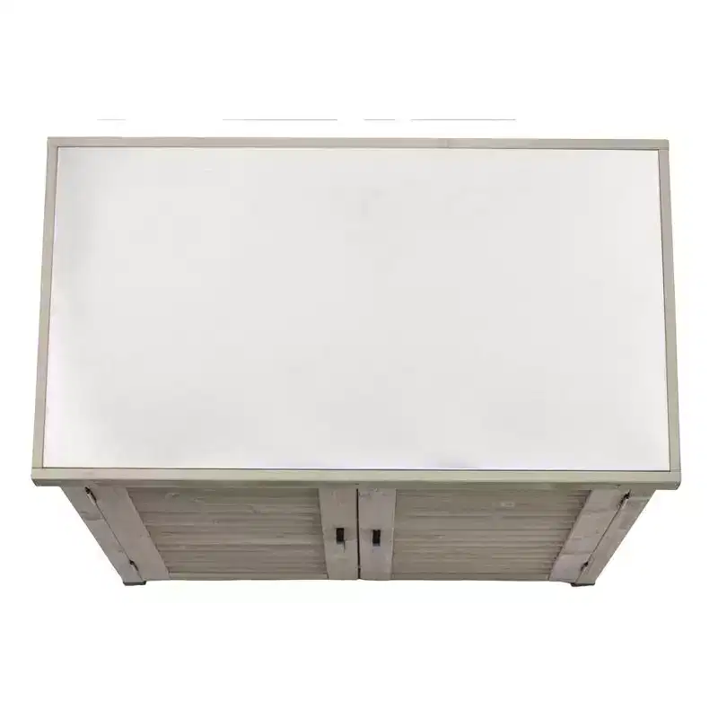 Whisen Potting Bench with Cabinet & Metal Top