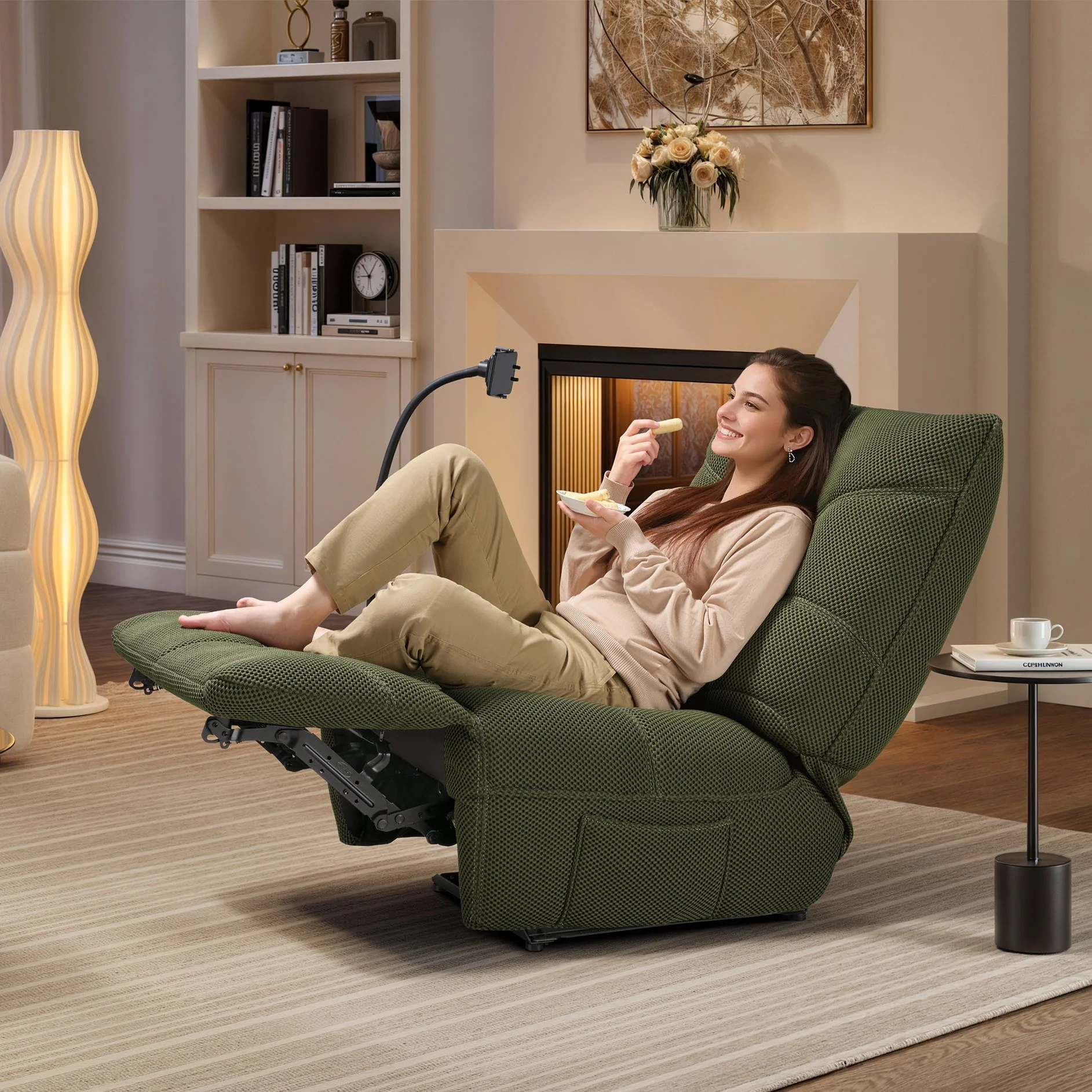 Recliner with Wireless Charging and USB Port