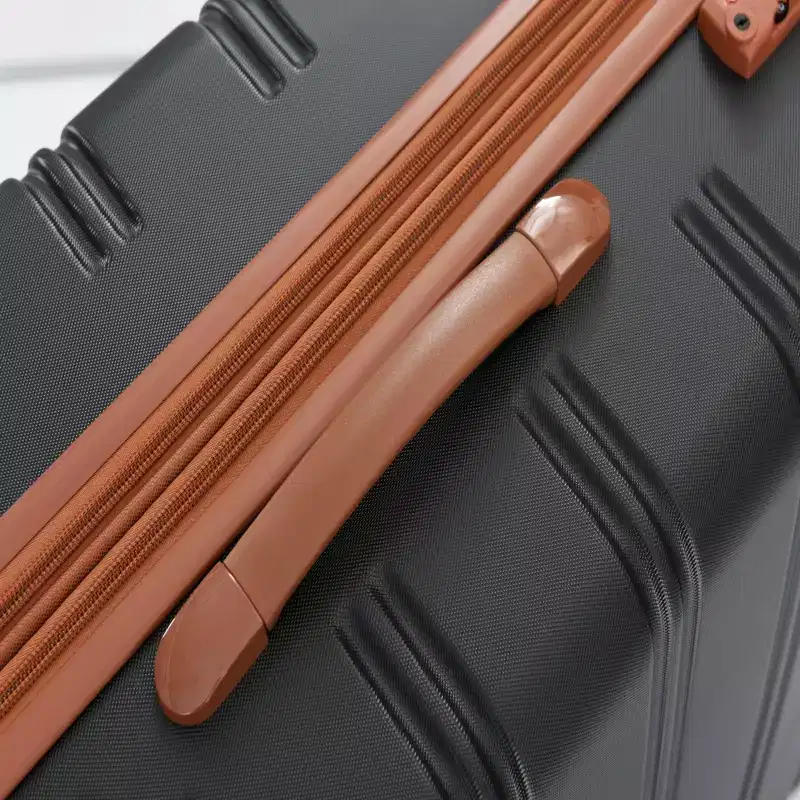 NAYSAYE Luggage 2 Piece Set with Bag Spinner Suitcase TSA Lock Lightweight for Travel, Black and Brown, 19*13*28