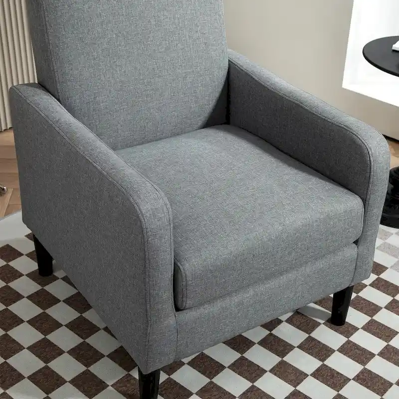 Accent Armchair with Solid Wood Frame and Padded Seat