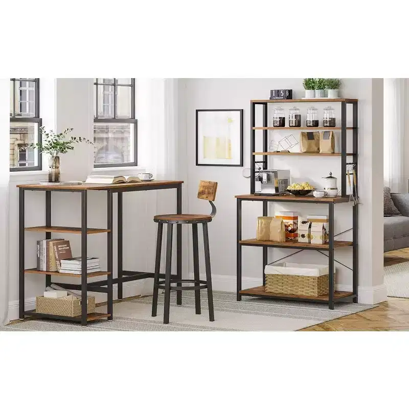 Baker's Rack Microwave Oven Stand – Kitchen Tall Utility Storage Shelf