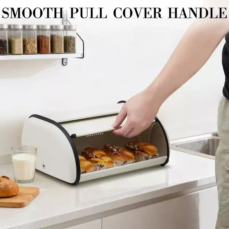 Stainless Steel Bread Box with Window for Kitchen Food Storage