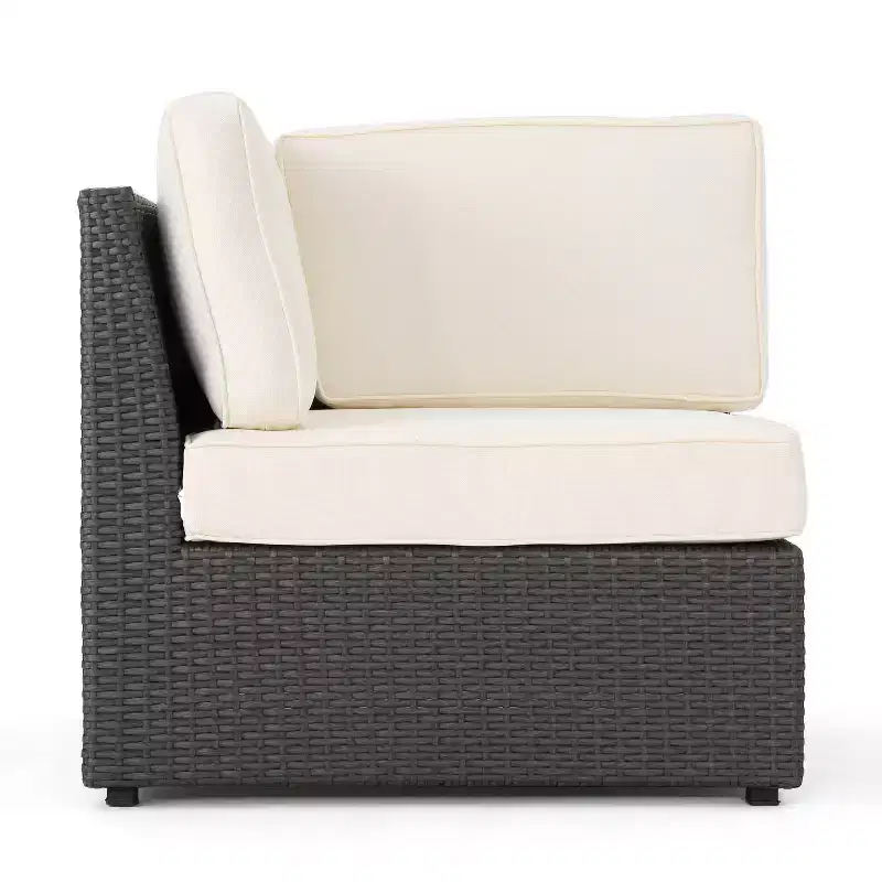 GDFStudio Felicity Outdoor Wicker 7 Seater Sectional Sofa Chat Set with Cushions