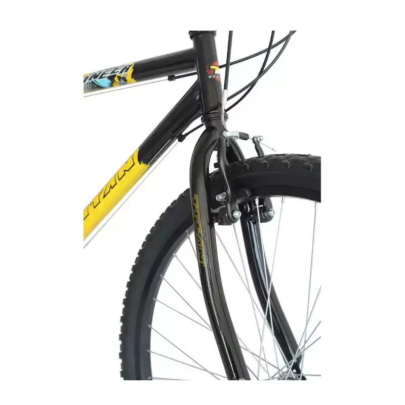Titan Bikes Men's Pioneer 12-Speed Mountain Bike with Pull Brakes, Yellow