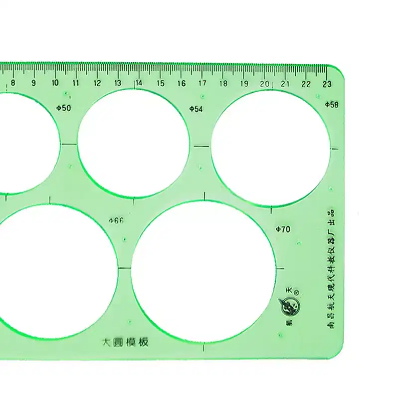 Unique Bargains Plastic Hollow Out Circle Drawing Learning Measuring Template Ruler 1 Pc