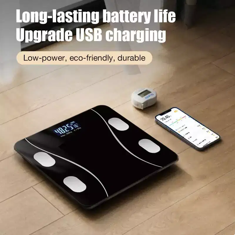 Swtroom Smart Bluetooth Body Fat Scale - Rechargeable Digital Bathroom Scale with App 400lbs Capacity