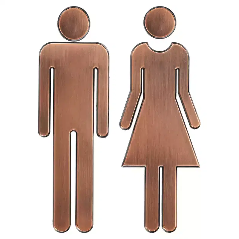 Unique Bargains Self-Adhesive Decor Office Business Men Women Restroom Sign 1 Pair