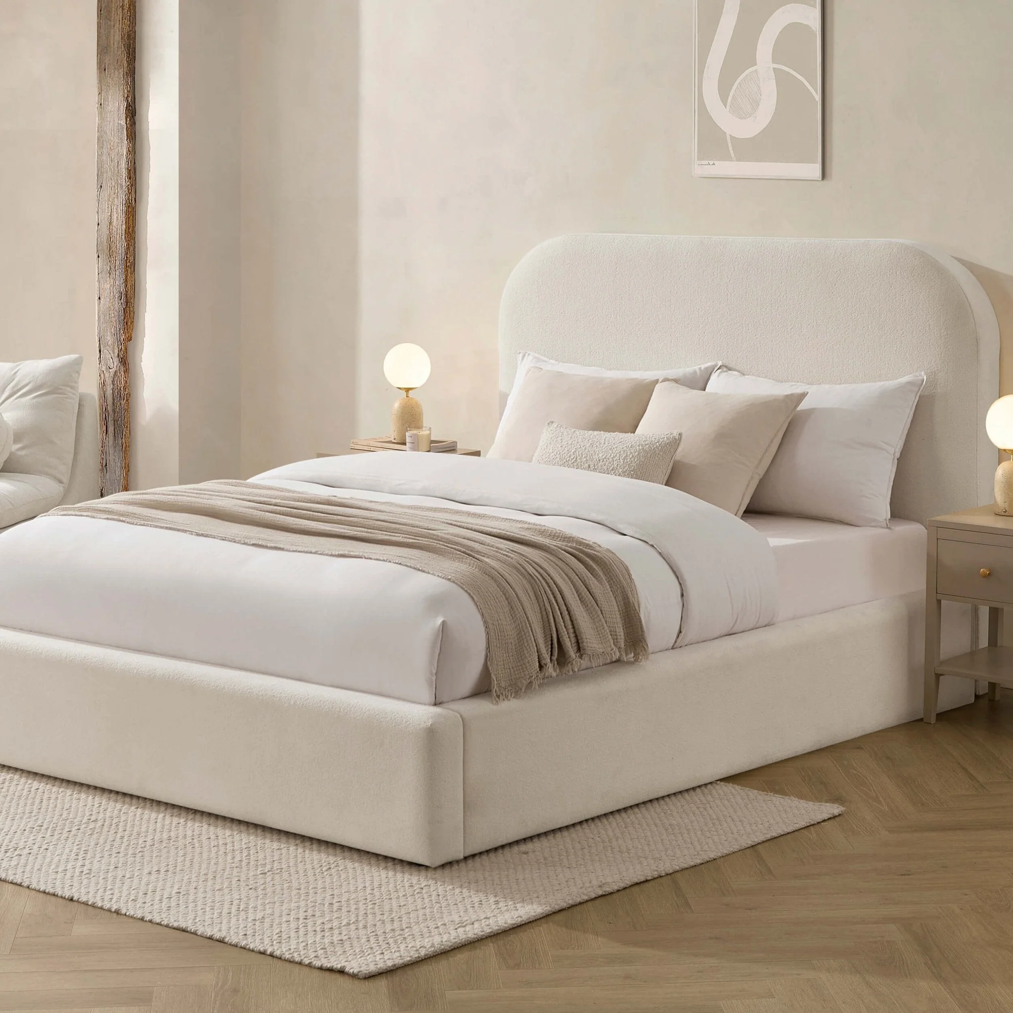 Storage Bed - Teddy Cream
