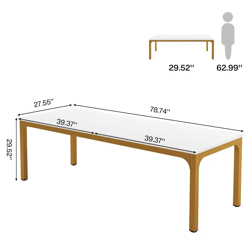 78.74 inch Extra Long 2 Person Double Computer Desk for Home Office