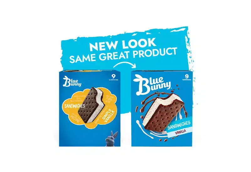 Blue Bunny Frozen Premium Sandwiches Vanilla - 9ct