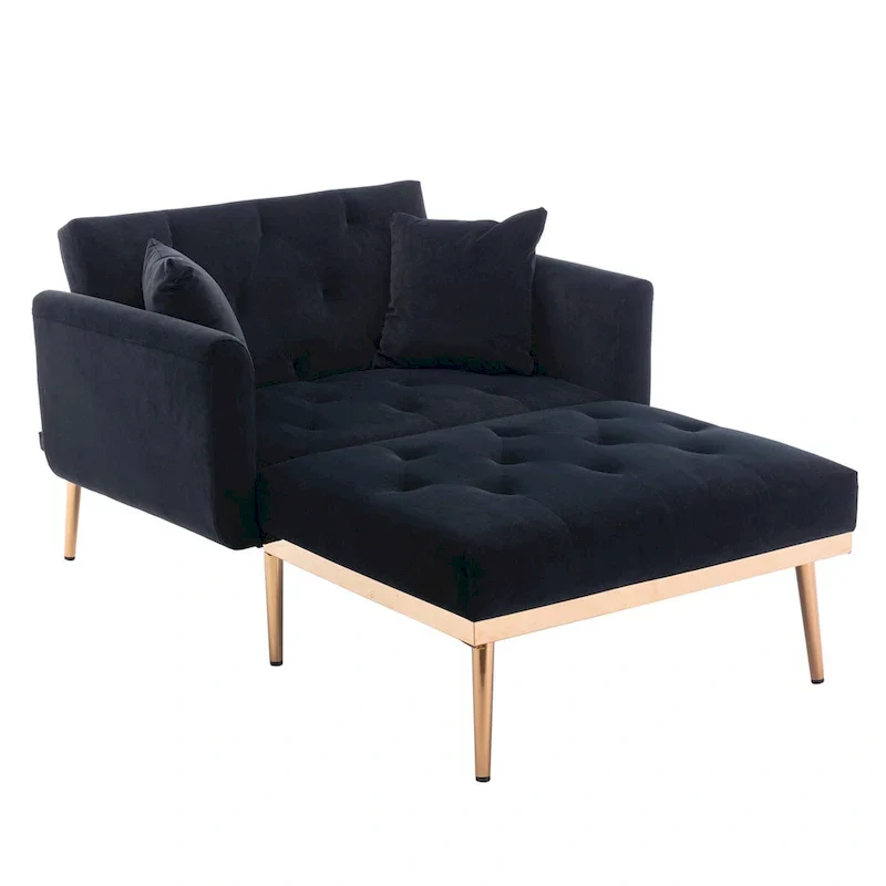 Barrel Accent Chair with Foam Padding and Velvet Upholstery
