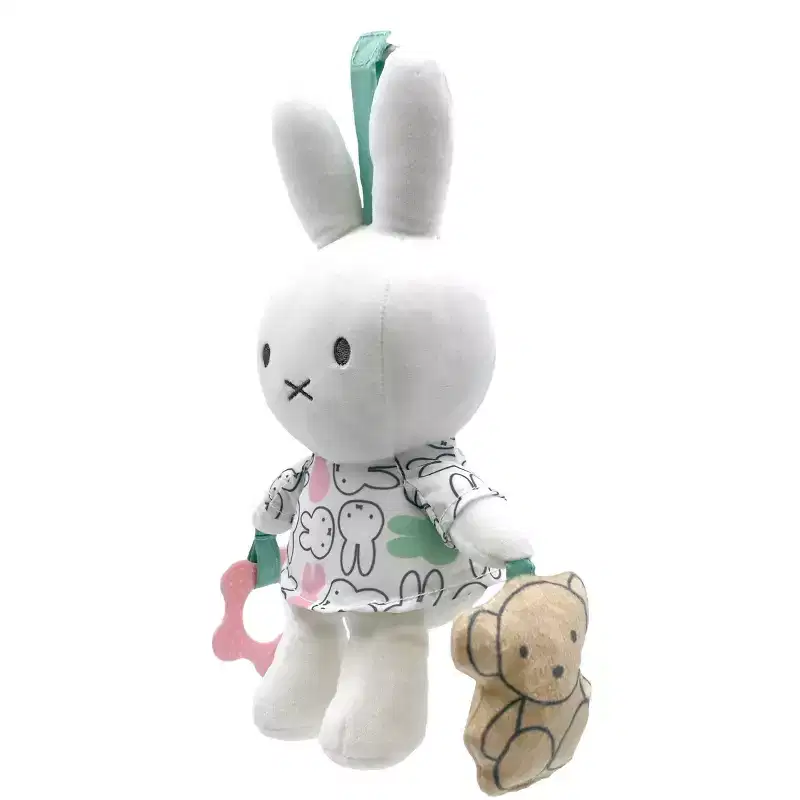 Miffy Spring Hanging Activity On-The-Go Toy: Teether, Bell, Multiple Textures, Crinkles