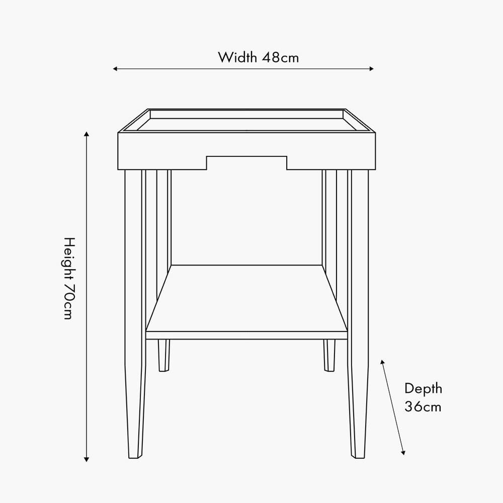Black Wood Veneer Square Side Table