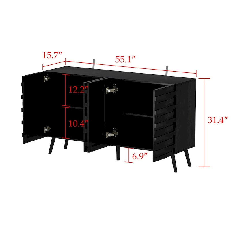 Sleek Black Buffet Cabinet Home Decor Console Table Side Table Wood
