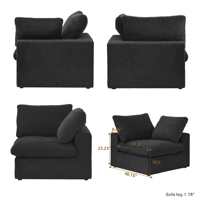 Modern Modular Convertible Sectional Sofa Couch for Living Room