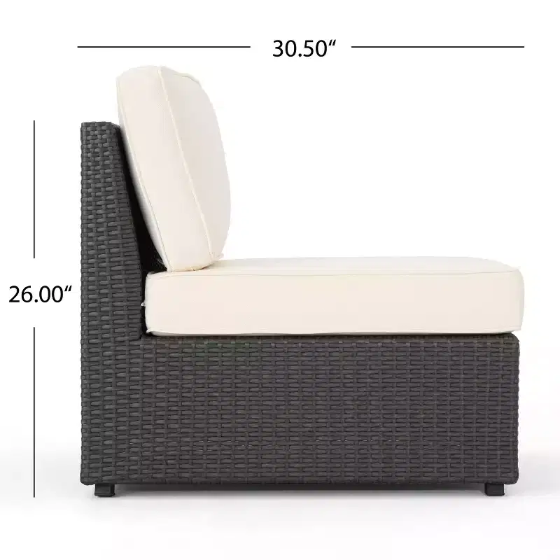 GDFStudio Felicity Outdoor Wicker 7 Seater Sectional Sofa Chat Set with Cushions