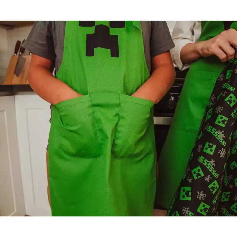Ukonic Minecraft Green Creeper Youth Kitchen Cooking Apron