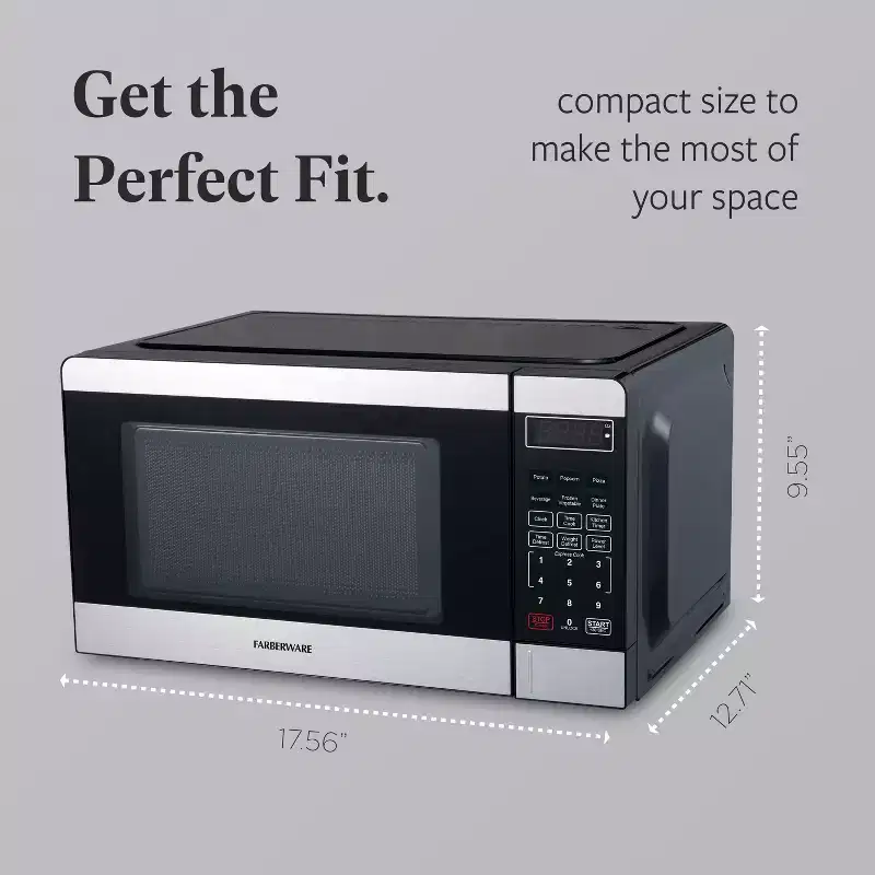 Farberware Black & Stainless Steel Countertop Microwave Oven