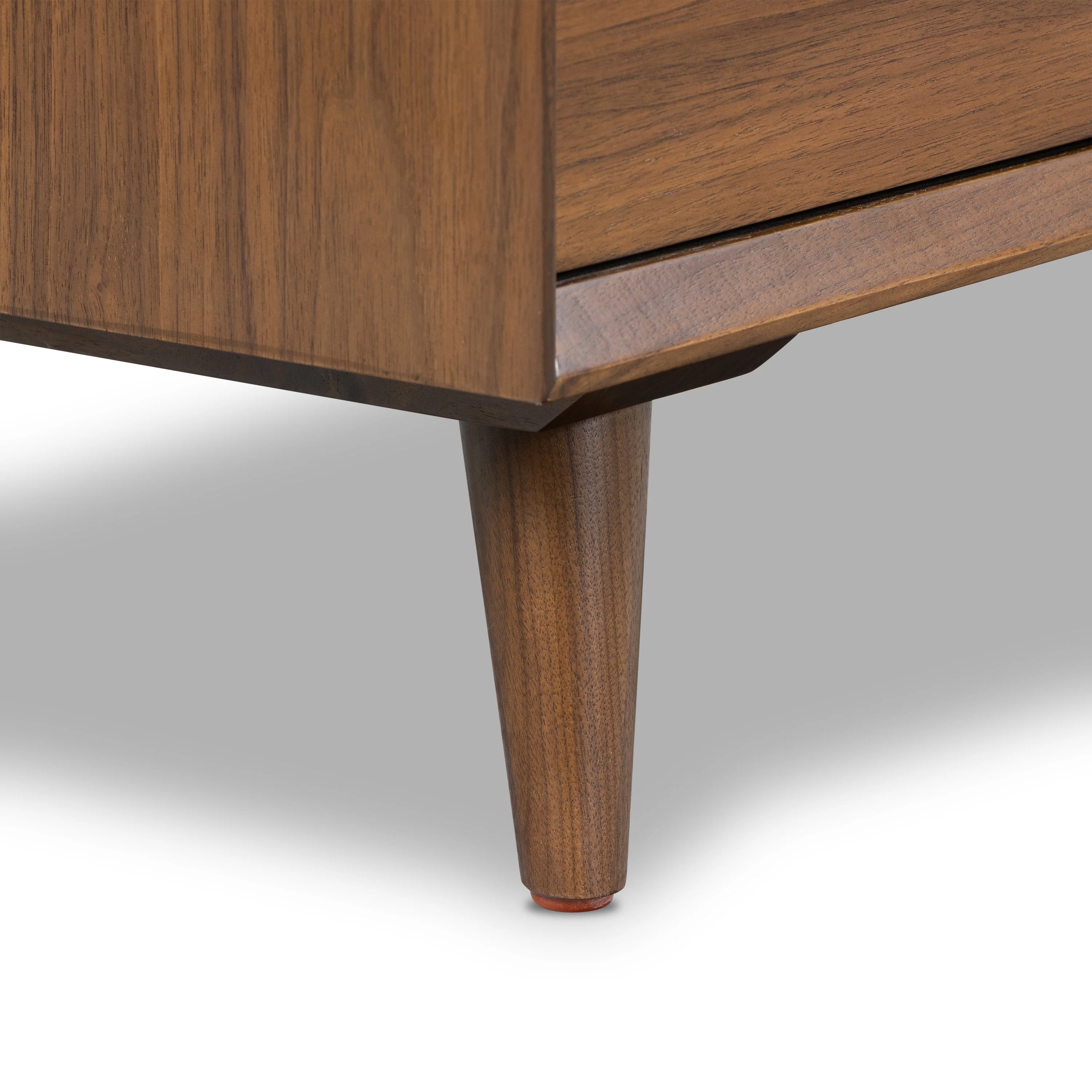 Mid-Century Modern Walnut Walnut Wood Nightstand with Solid Walnut