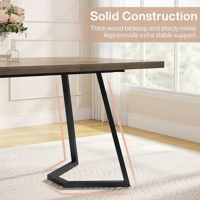 Dining Table – White & Gold / Brown / Grey, Faux Marble Top, Metal Frame, Adjustable Feet, Modern Style