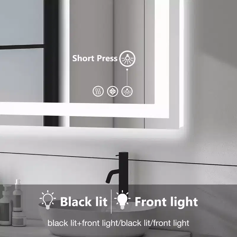 Bathroom Mirror Dual Light Source Three Lighting Modes