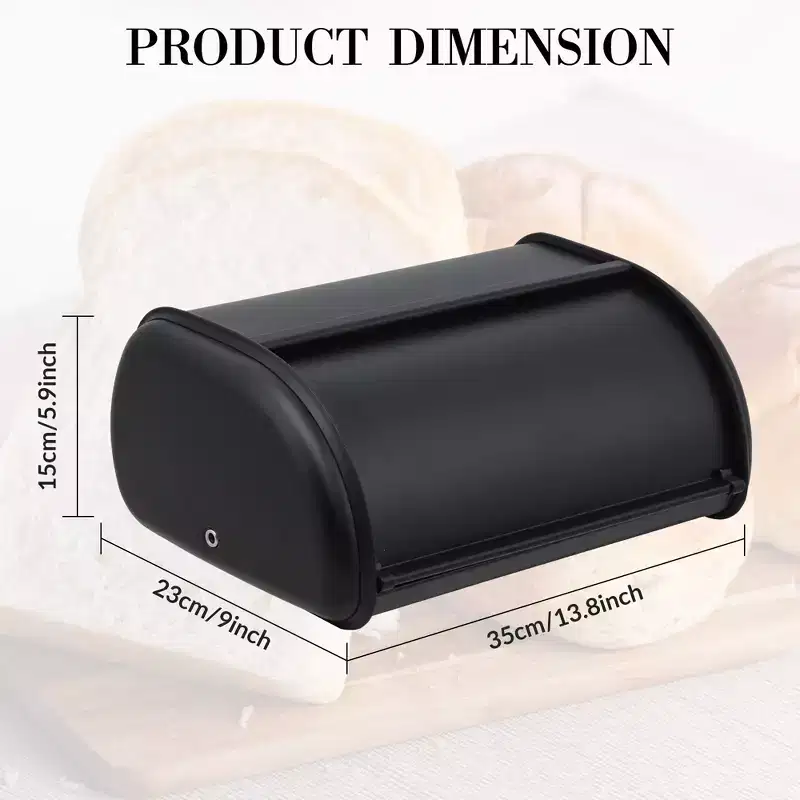 Stainless Steel Bread Box with Window for Kitchen Food Storage