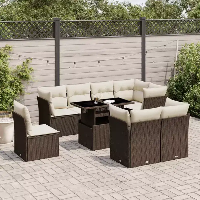 vidaXL Handy Patio Sofa Set with Cushions for Chilling Outside
