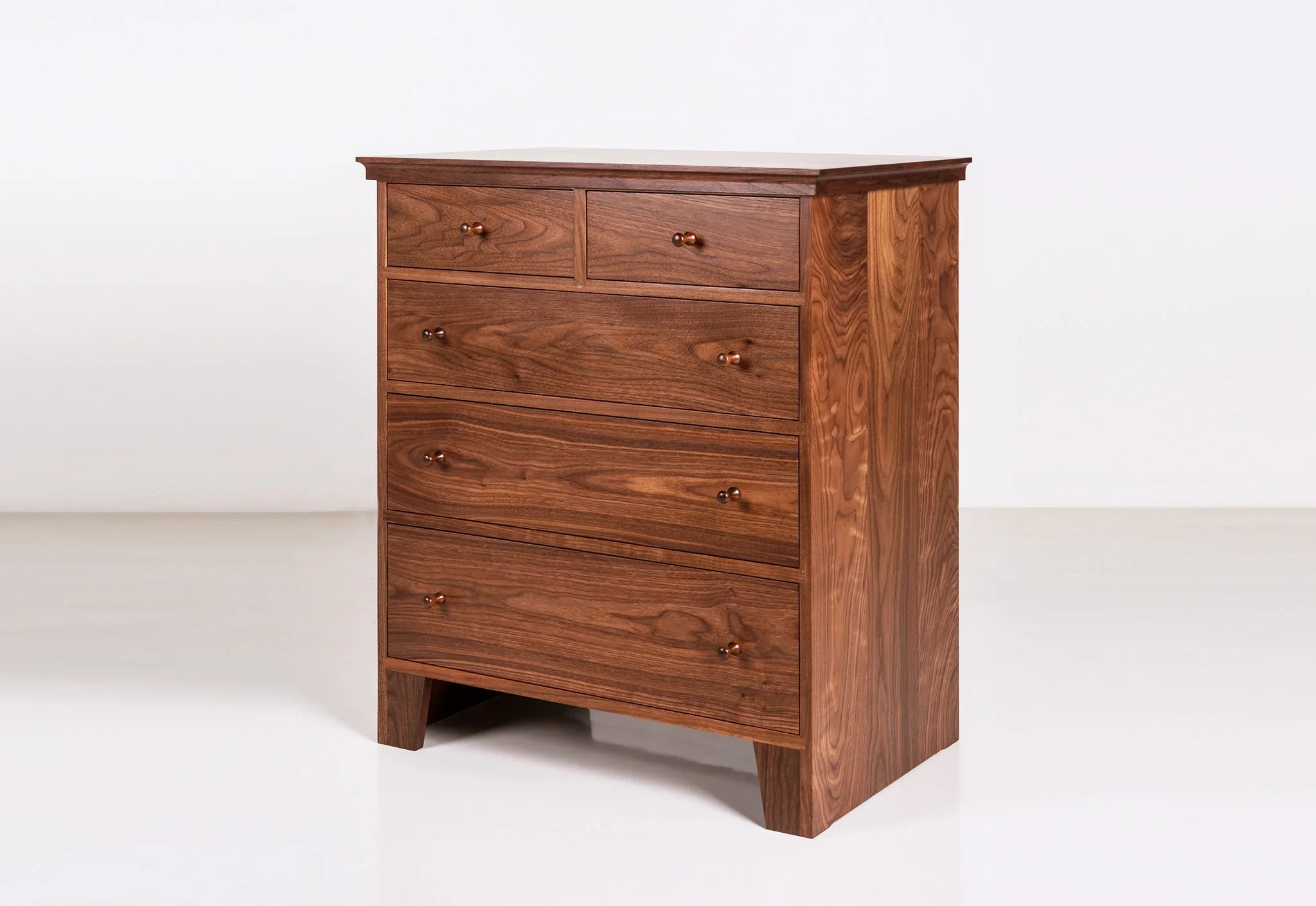 Five Drawer Dresser - Designed in the tradition, our is free of ornamentation, with wood grain resplendent on its