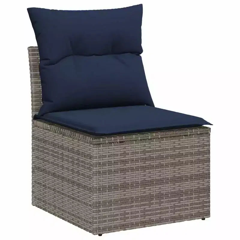 vidaXL Garden Sofa Set with Cushion 8 pcs Brown Poly rattan