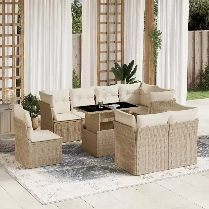 vidaXL Handy Patio Sofa Set with Cushions for Chilling Outside