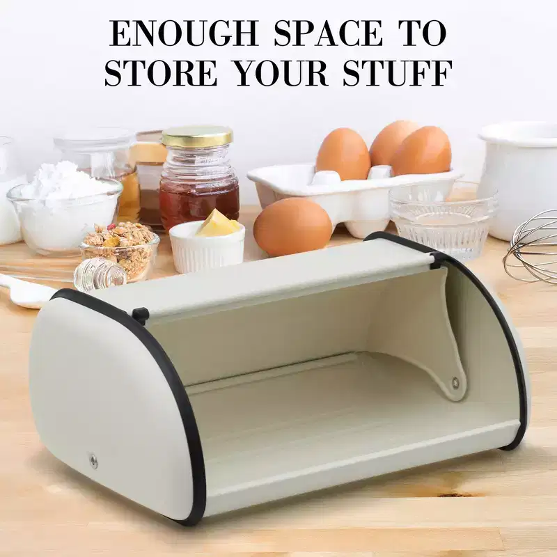 Stainless Steel Bread Box with Window for Kitchen Food Storage