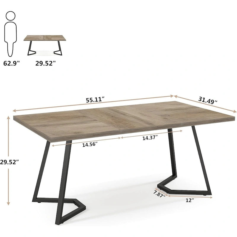Dining Table – White & Gold / Brown / Grey, Faux Marble Top, Metal Frame, Adjustable Feet, Modern Style