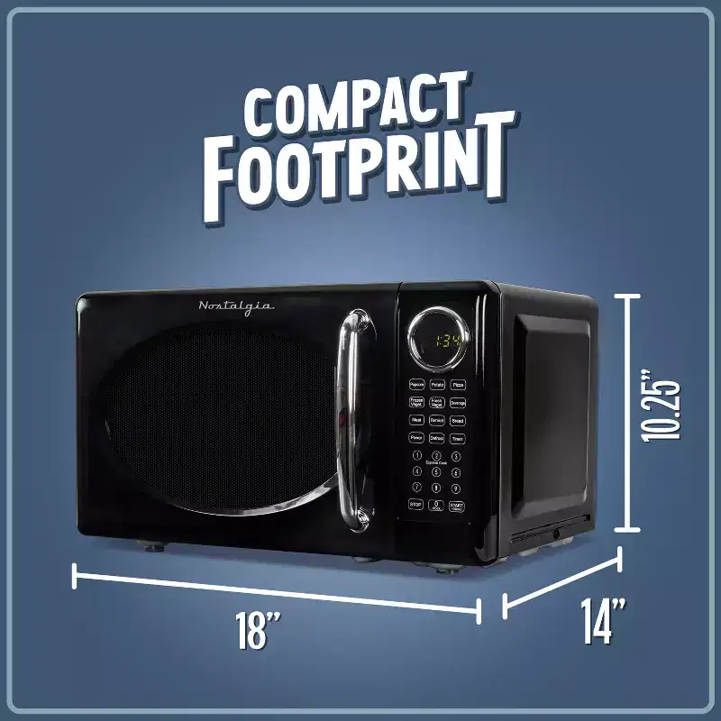 Nostalgia Retro Compact 0.7 Cu Ft & 700-Watt Countertop Microwave Oven