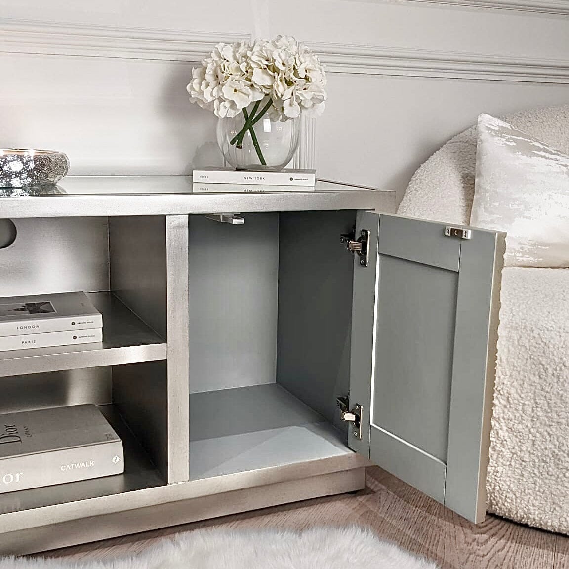 Silver TV Unit