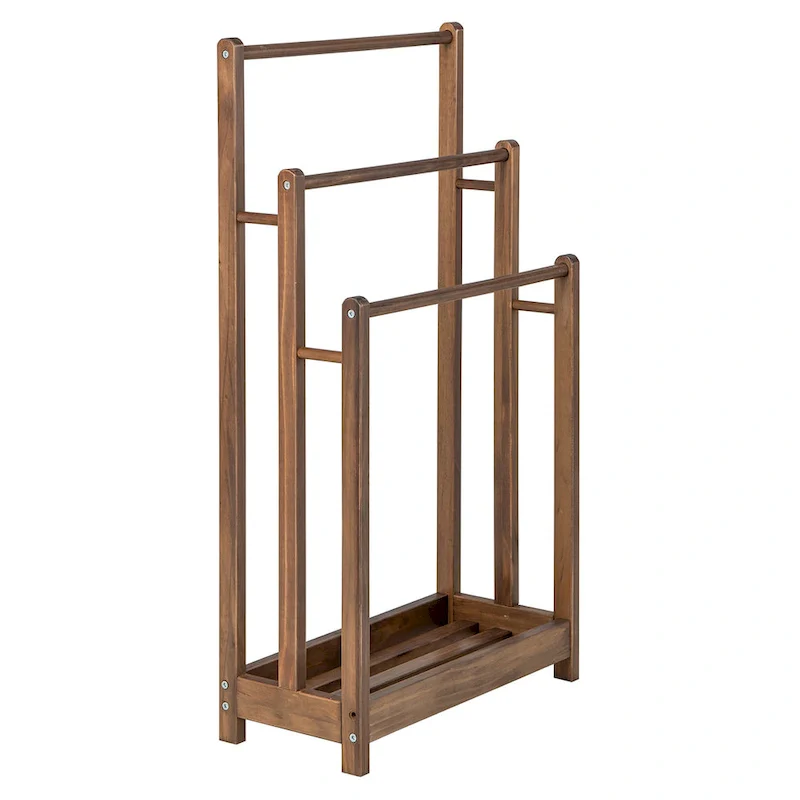 3-Bar Freestanding Towel Rack w/ Bottom Storage Shelf