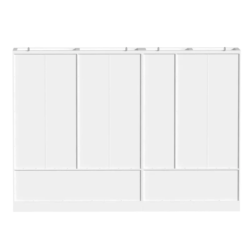Modular Majesty Double Wardrobe Mirror-Front Storage Closet Armoires