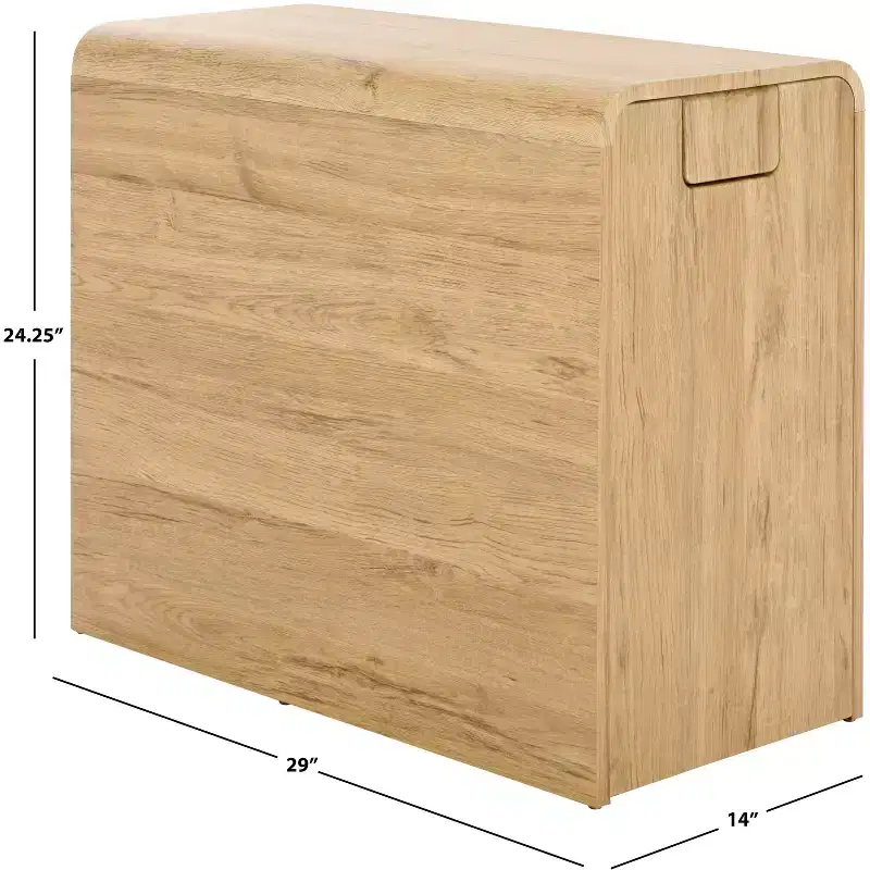 Black / Oak / White Rolling Sports Equipment Rack, Metal & MDF, Floor Storage