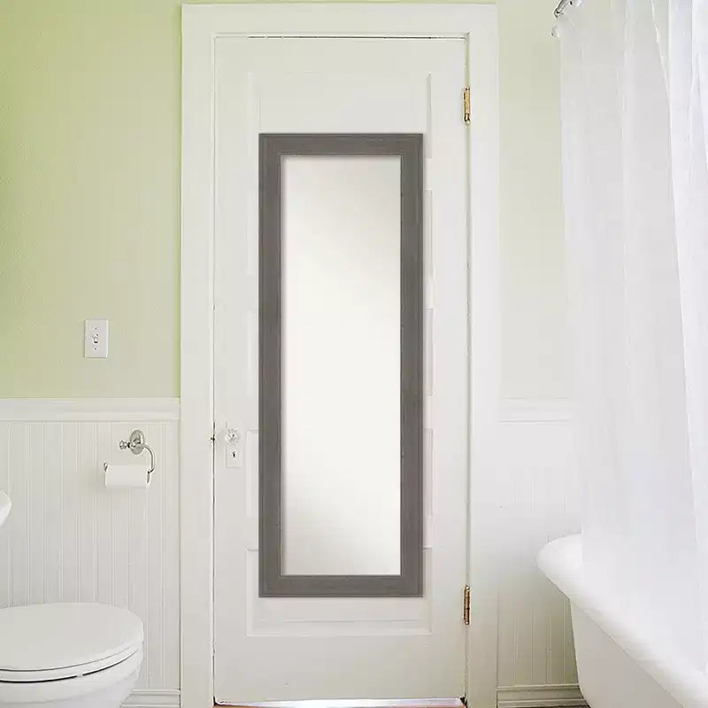 Non-Beveled Framed Full-Length Over-the-Door Mirror