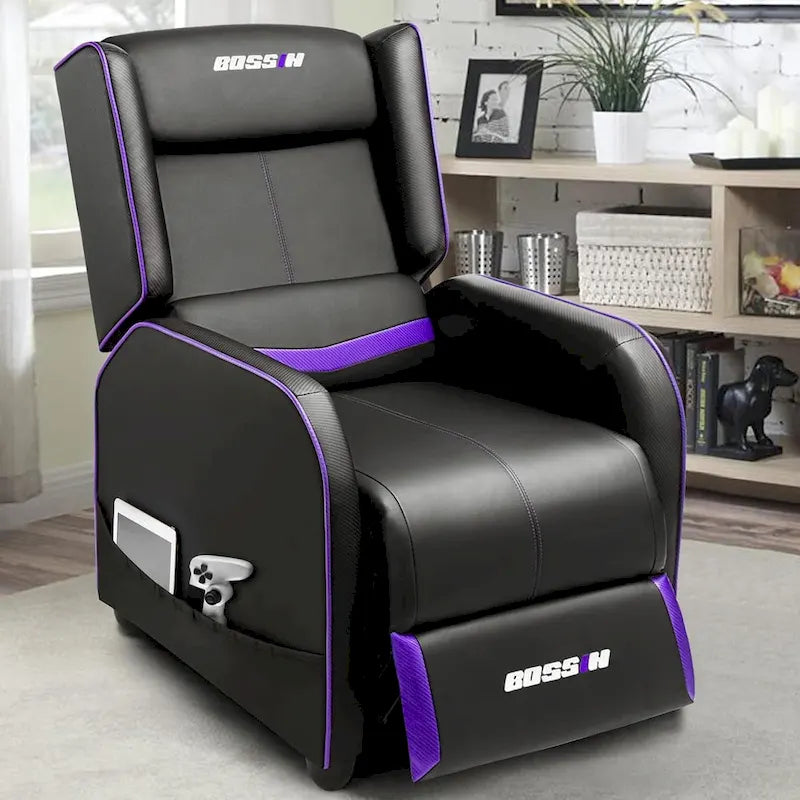 PU Leather Ergonomic Gaming Single Recliner Sofa for Living Room