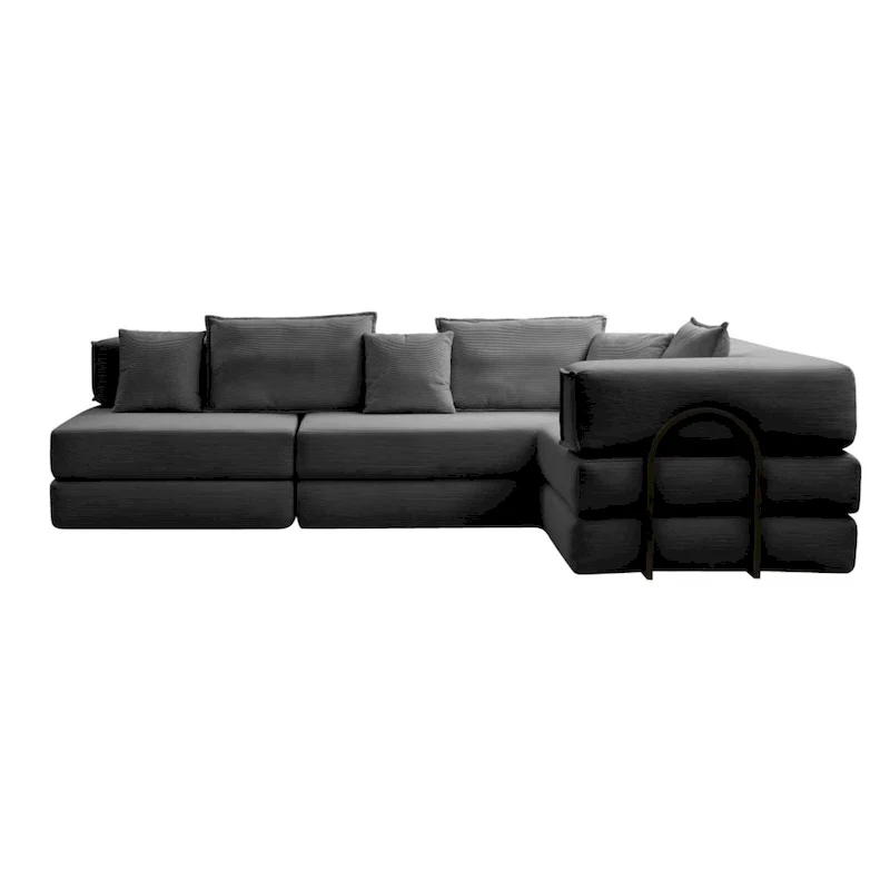 118.2 Oversized Upholstered Sectional Sofa, DIY Corduroy Sofa