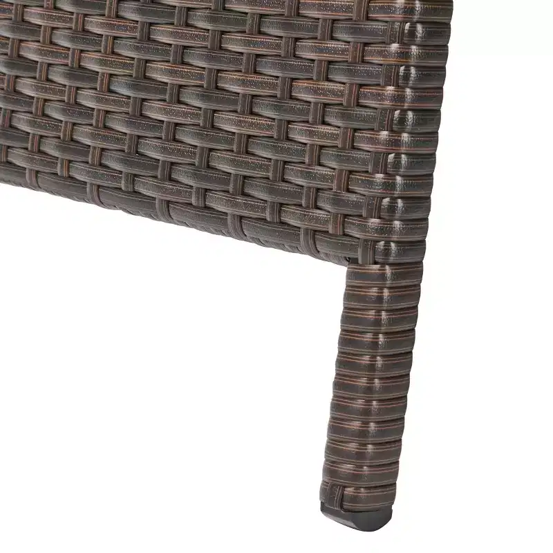 GDFStudio Olivia Outdoor Wicker Folding Adjustable Chaise Lounge and Table Set