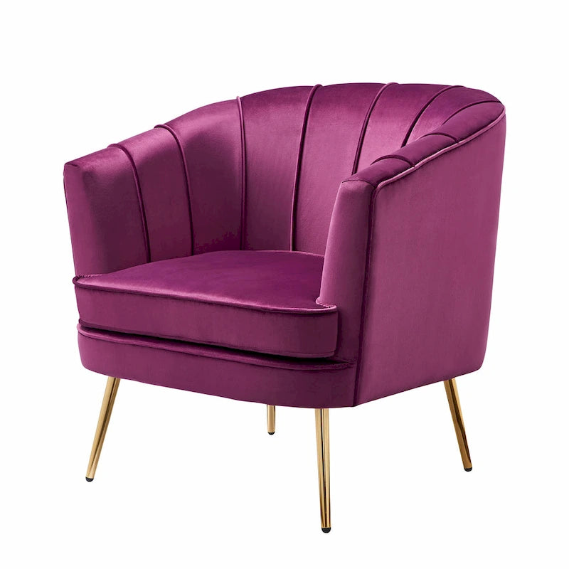 Contemporary Upholstered Accent Chair – Blue / Pink / Orange / Lilac / Green / Purple, Mid-Century Style, Seats 1