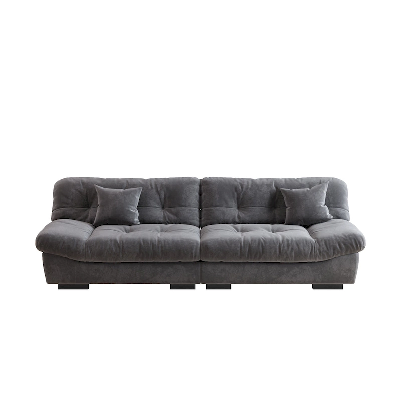 105 Suede Fabric Sectional Sofa Cloud Shape Couch for Living Room