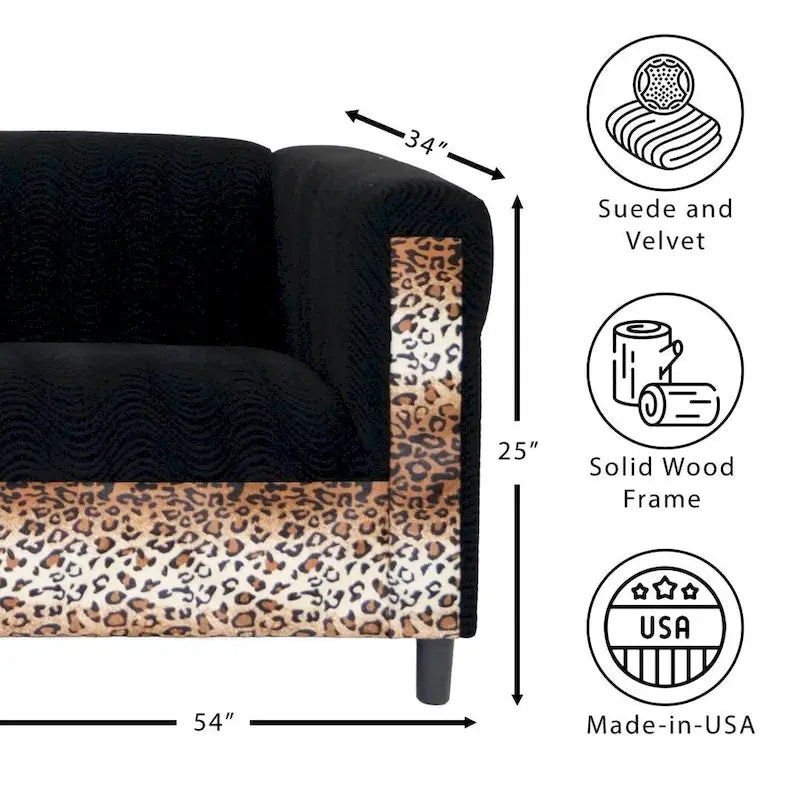 Coast to Coast Sofas Mid Century Modern Loveseat Sofa Solid Wood Frame Upholstered