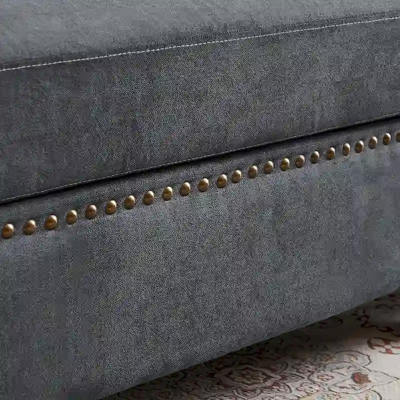 106.69 4 Seater L Shaped Reversible Sectional Sofa with Side Storage Bags
